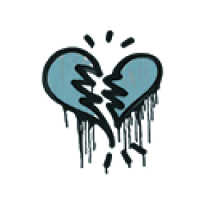 Sealed Graffiti | Broken Heart (Wire Blue)